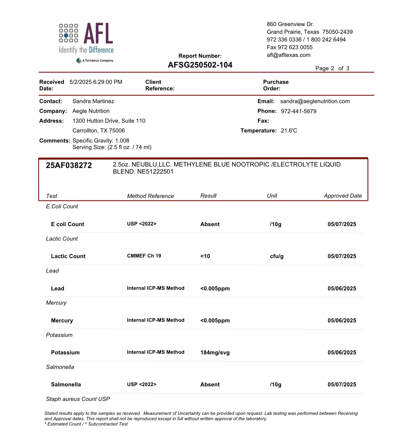 NeuBlu USP Grade Methylene Blue
